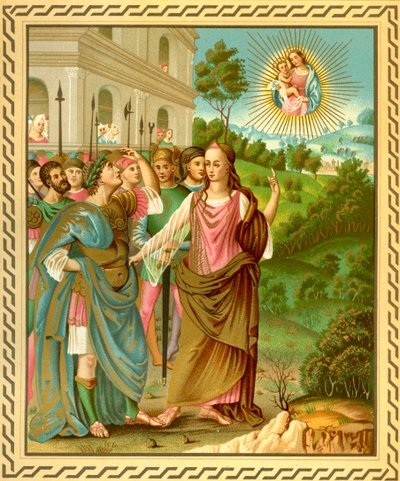 Sibylle de Tiburtis annonçant à Auguste la venue de Jésus-Christ - French School