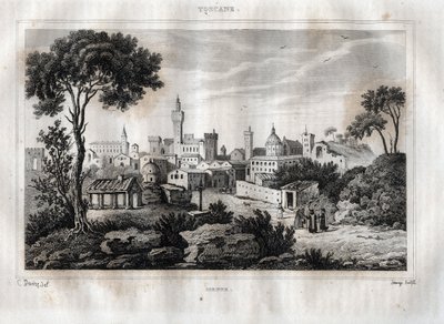 Sienne - Toscane. Gravure de "L