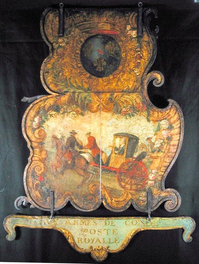 Enseigne pour le Royal Mail de Chantilly avec les armoiries de Condé - French School
