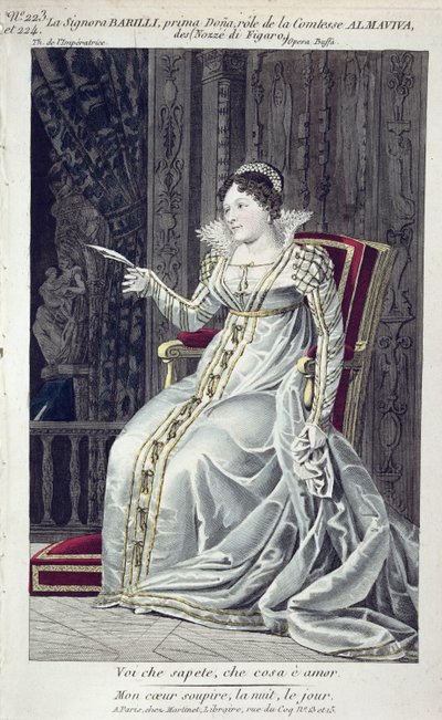 Signora Barilli dans le rôle de la Comtesse Almaviva dans Les Noces de Figaro - French School