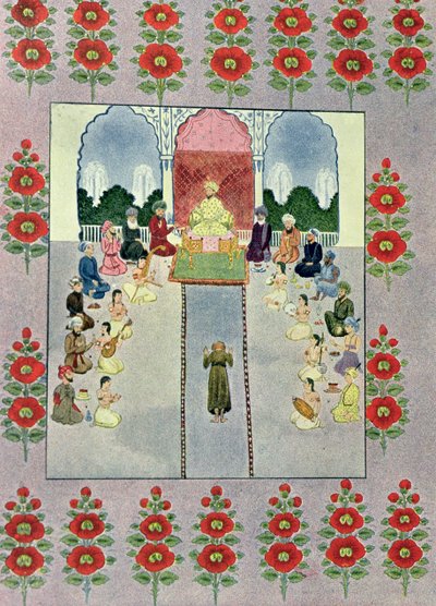 Sinbad le marin recevant Sinbad le porteur, illustration pour Sinbad le marin, des Mille et Une Nuits, 1895 - French School