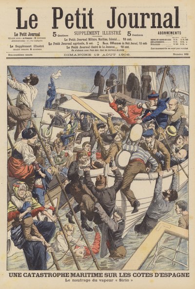 Naufrage du vapeur marchand Sirio au large de Carthagène, Espagne - French School