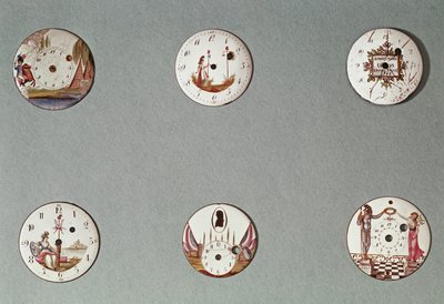 Six montres de poche décorées de symboles révolutionnaires - French School