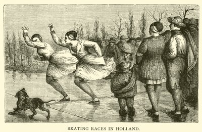 Courses de patinage en Hollande (gravure) - French School