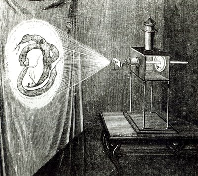 Microscope solaire, de Les Grandes Inventions Anciennes et Modernes par Louis Figuier (1819-94), Paris, 1861 - French School