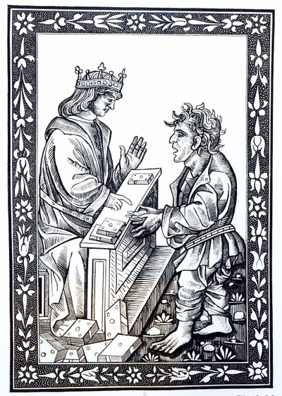 Salomon et Marcoul, illustration de Science et Littérature au Moyen Âge et à la Renaissance, écrit et gravé par Paul Lacroix, 1878 - French School
