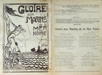 Chanson célébrant la mutinerie des marins russes en mer Noire, 1905 - French School