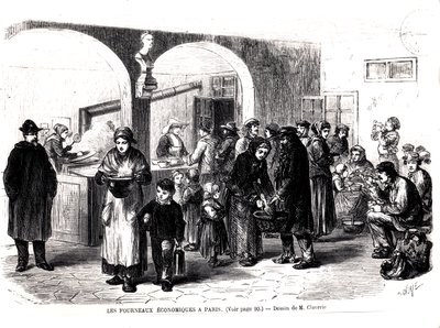 Soupe populaire à Paris, vers 1860 - French School