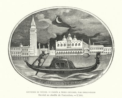 Souvenir de Venise, camée conçu par le sculpteur français Émile Soldi - French School