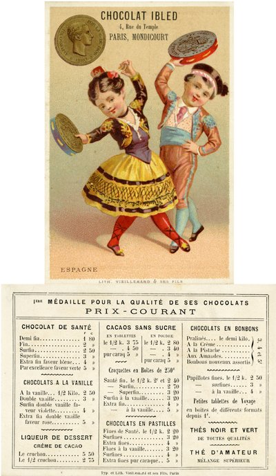 Enfants espagnols dansant avec des tambourins faits de pesetas, d
