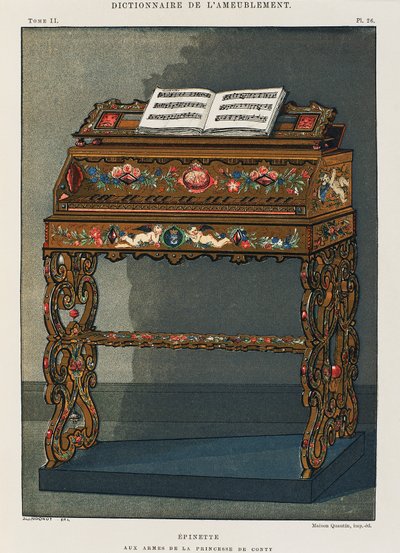 Épinette avec les armoiries de la princesse de Conti - French School