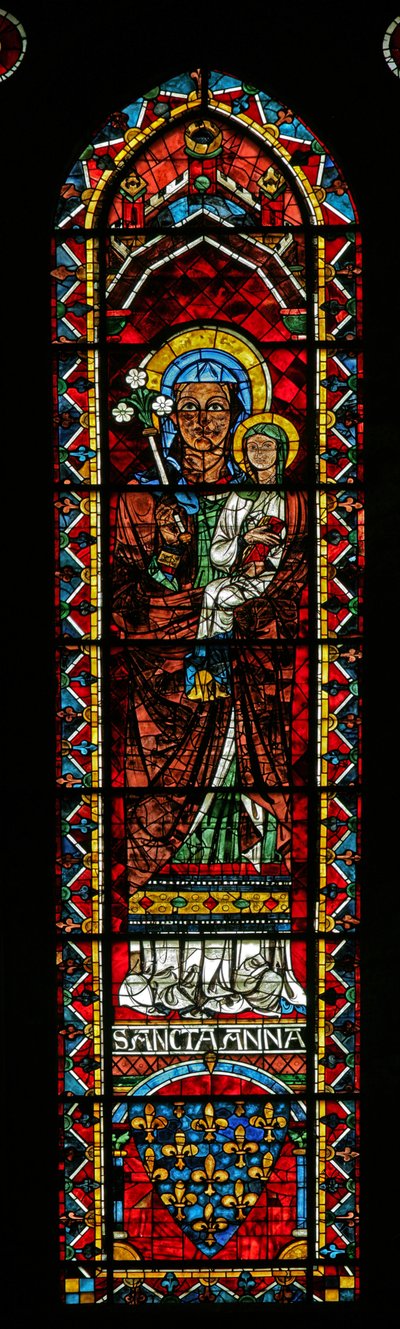 Sainte Anne avec la Vierge; armoiries de France - French School