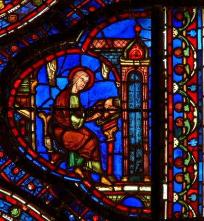 Saint Antoine : lisant dans sa cellule - French School