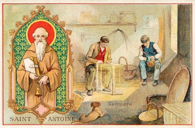 Saint Antoine le Grand, saint patron des fabricants de paniers - French School