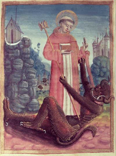 Saint Bernard de Menthon (923-1008) surmontant un démon, d