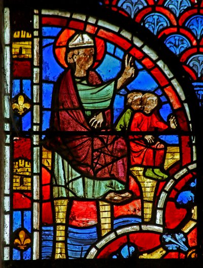 Saint Blaise prêchant et un roi arrive - French School