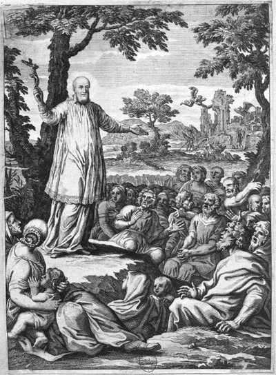 Saint François de Sales (1567-1622) prêchant aux hérétiques du Chablais - French School