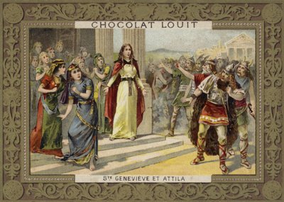 Sainte Geneviève et Attila le Hun - French School