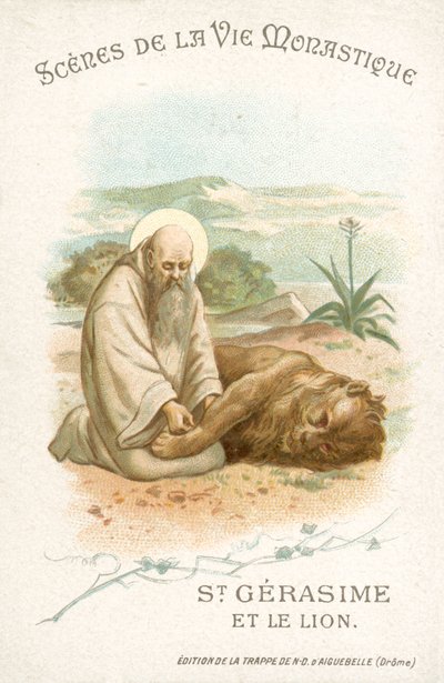 Saint Gérasime et le lion - French School