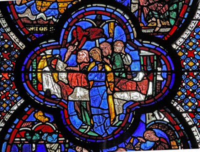 Fenêtre de Saint Jean : la mort de Stacatus : un démon prend son âme - French School