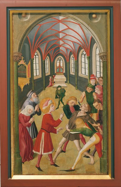 Saint Martin exorcisant une personne possédée (huile sur toile) - French School