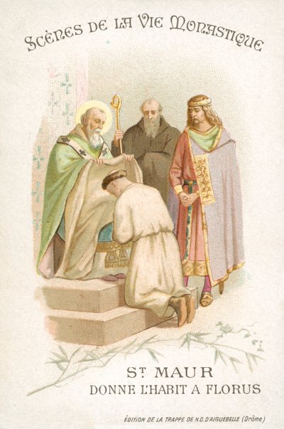 Saint Maurus donne son habit à Florus - French School