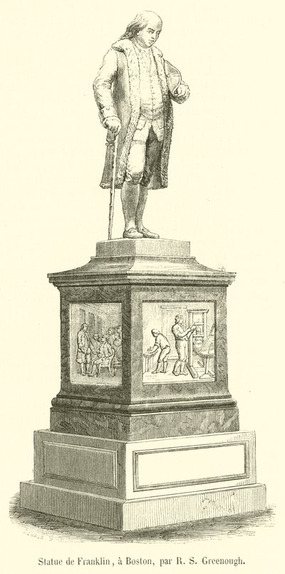 Statue de Franklin, à Boston - French School