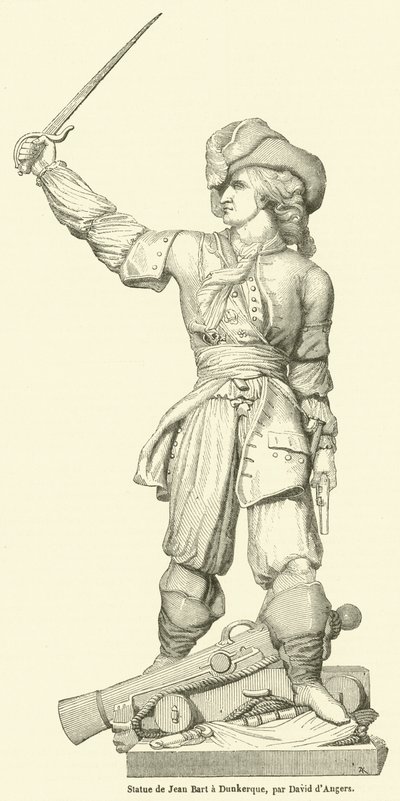 Statue de Jean Bart a Dunkerque (engraving) - French School