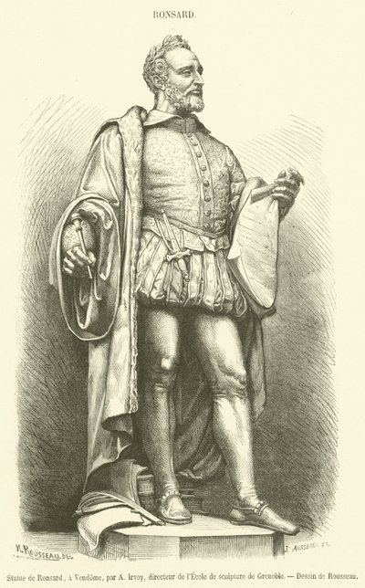 Statue de Ronsard, à Vendôme - French School