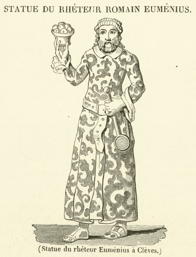Statue du rheteur Eumenius a Cleves (gravure) - French School