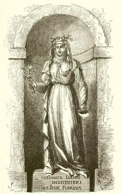 Statue de Clémence Isaure dans la salle des Jeux Floraux à Toulouse - French School