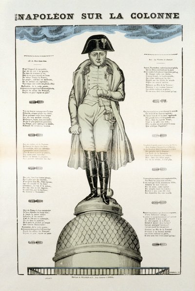 Statue de Napoléon Ier Bonaparte (1769-1821) sur la colonne Vendôme à Paris. Image d