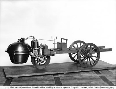 Voiture à vapeur inventée par Nicolas Joseph Cugnot (1725-1804) - French School