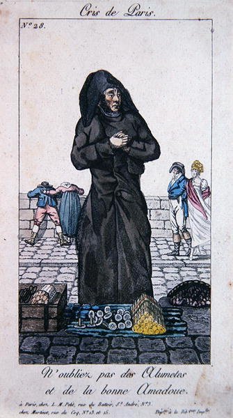 Vendeur de rue de allumettes et bois d