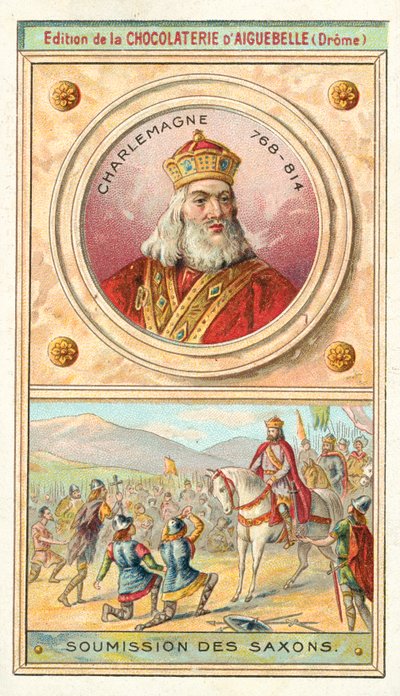 Soumission des Saxons à Charlemagne, 785 - French School