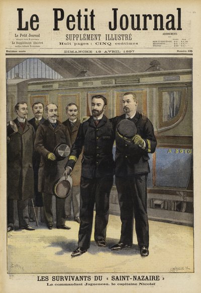 Survivants du naufrage de la Ville de Saint Nazaire, 1897 - French School