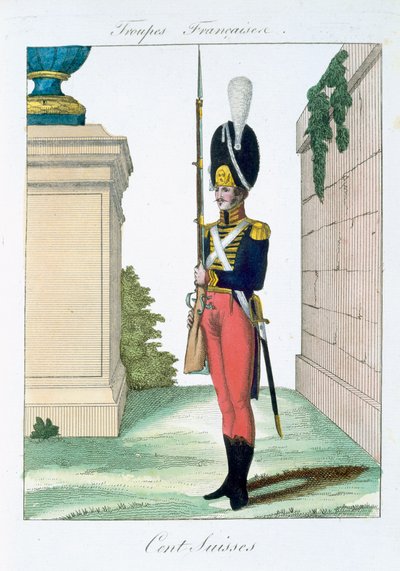 Centurion Suisse, de Troupes Françaises, pub. chez Basset, Paris, vers 1790 - French School