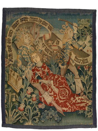 Tapisserie représentant deux scènes de Der Busant 