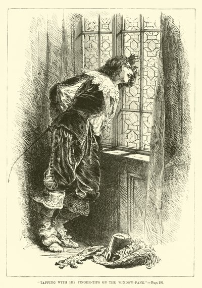 Tapotant du bout des doigts sur la vitre - French School