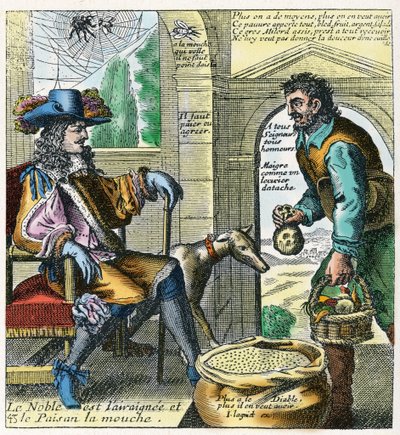 Taxation du Tiers État (gravure en couleur) - French School