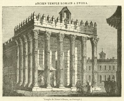 Temple de Diane à Évora, au Portugal - French School