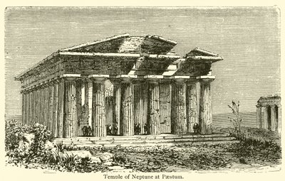 Temple de Neptune à Paestum (gravure) - French School