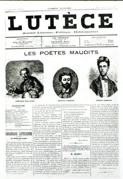 Les Poètes Maudits, couverture du journal Lutèce, 1884 - French School