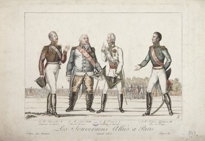 Les Souverains Alliés à Paris, 1815, Alexandre Ier, Empereur de Russie, Louis XVIII, Roi de France, François Ier, Empereur d