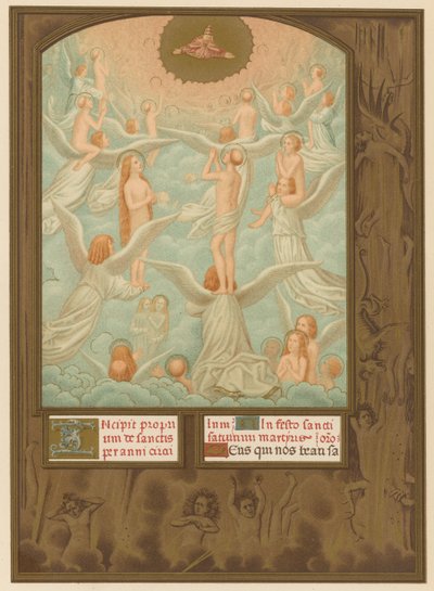 Les anges présentant à Dieu les âmes des élus - French School