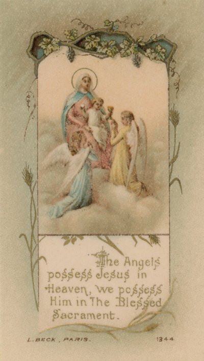Les Anges possèdent Jésus au Ciel, nous le possédons dans le Saint Sacrement - French School