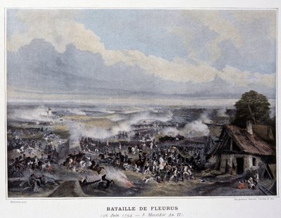 La bataille de Fleurus en 1794 - dans "Batailles napoléoniennes", fin du 19e siècle - French School