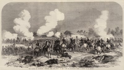 La bataille de Solférino, les généraux Niel et Vinoy à la ferme de Quagliara - French School
