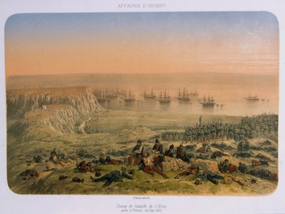Le champ de bataille à Alma après la victoire, 20 septembre 1854 - French School