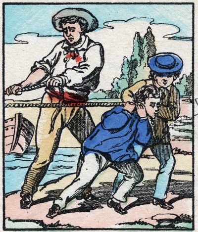 Le maître de bateau. Gravure dans « La chanson des métiers ». Imagerie d